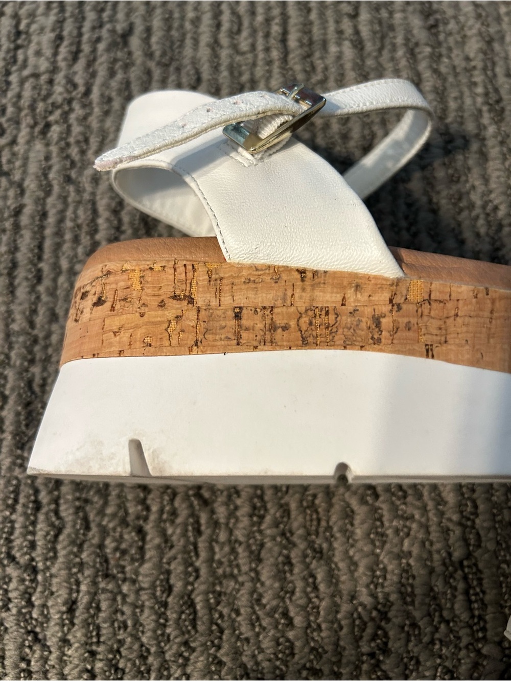 Steve Madden White Slingback Sandal Wedges - Picture 4 of 6
